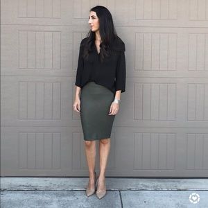 Faux leather skirt